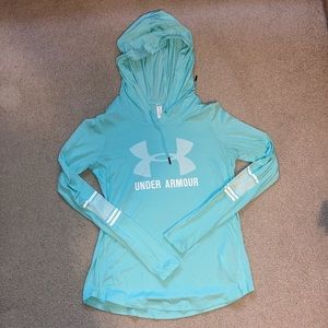 Light blue Under Armour hooded long sleeve